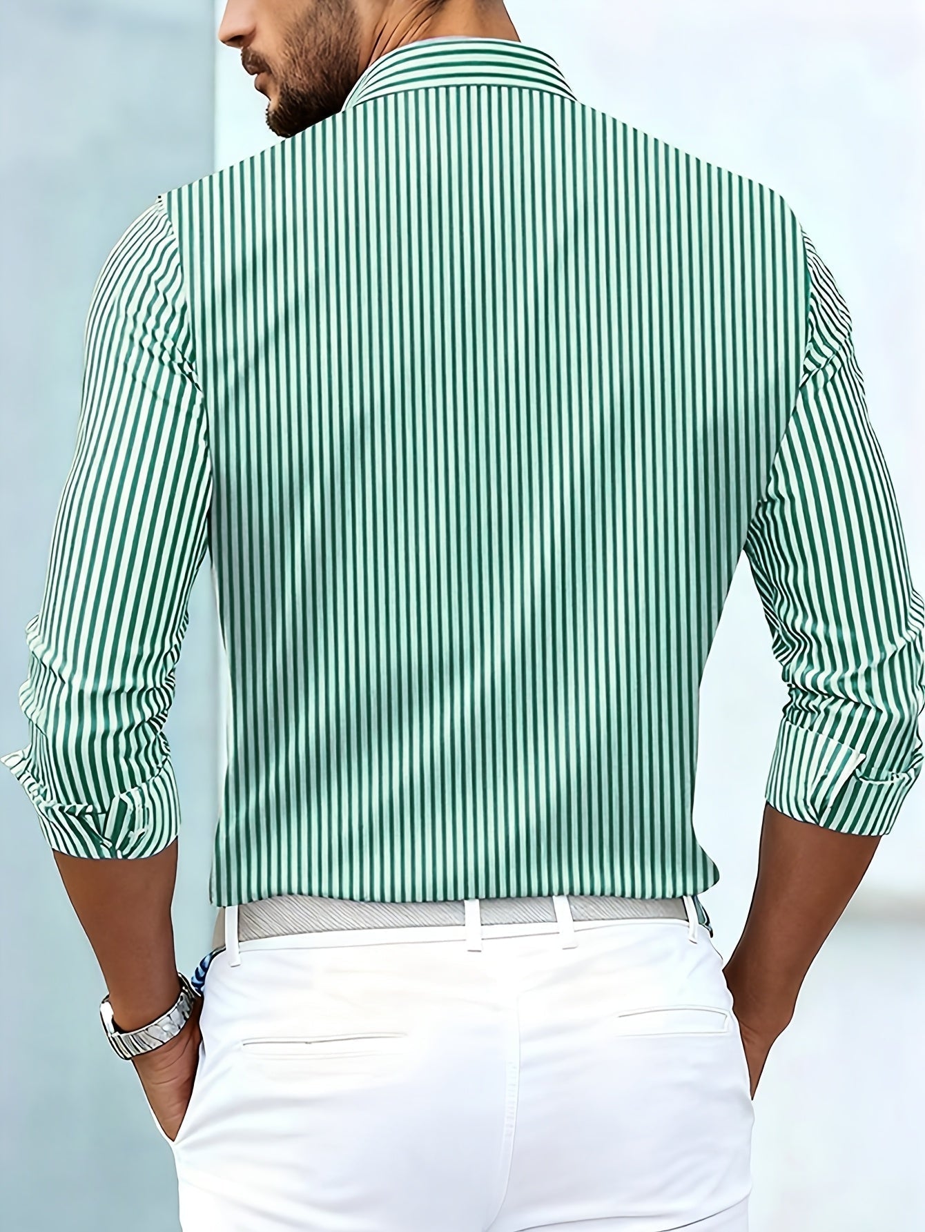 Camisa Emerson de Rayas Vintage Manga Larga — Viaestilo