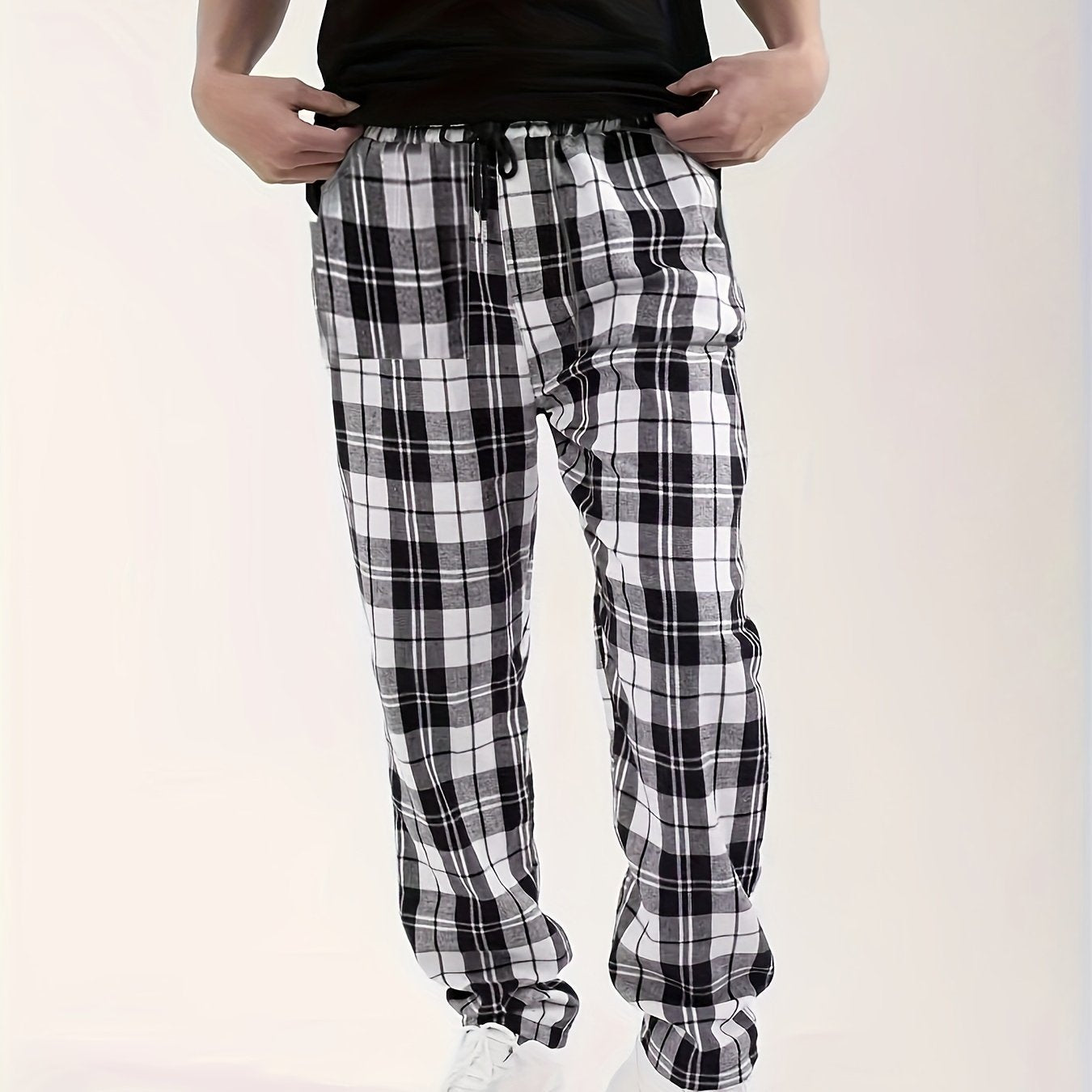 Pantalón de Descanso a Cuadros con Resorte — Viaestilo
