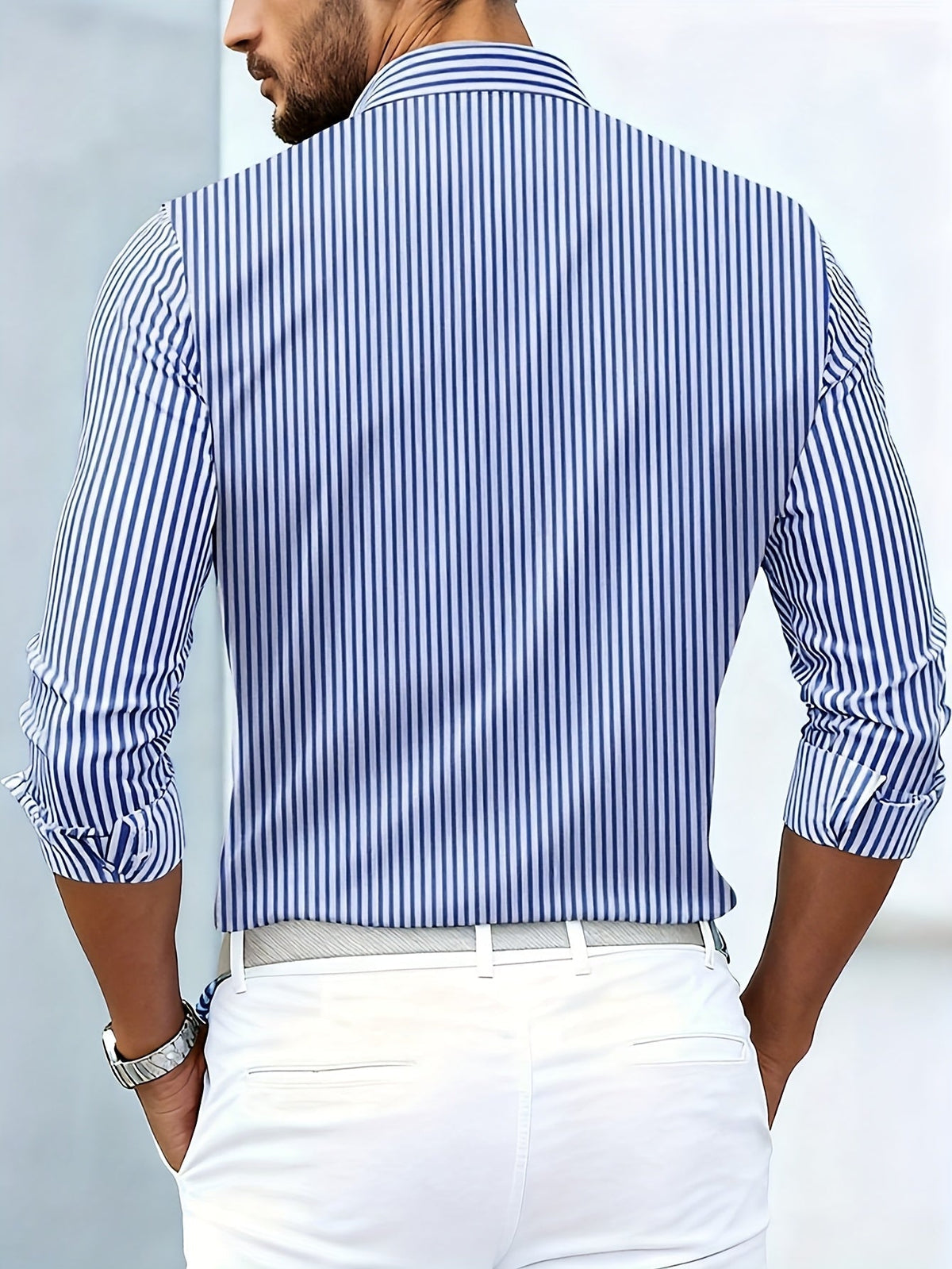 Camisa Emerson de Rayas Vintage Manga Larga — Viaestilo