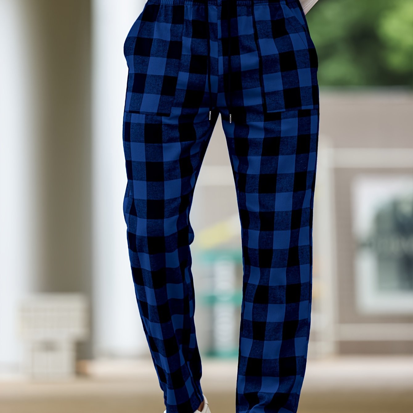 Pantalón de Descanso a Cuadros con Resorte — Viaestilo