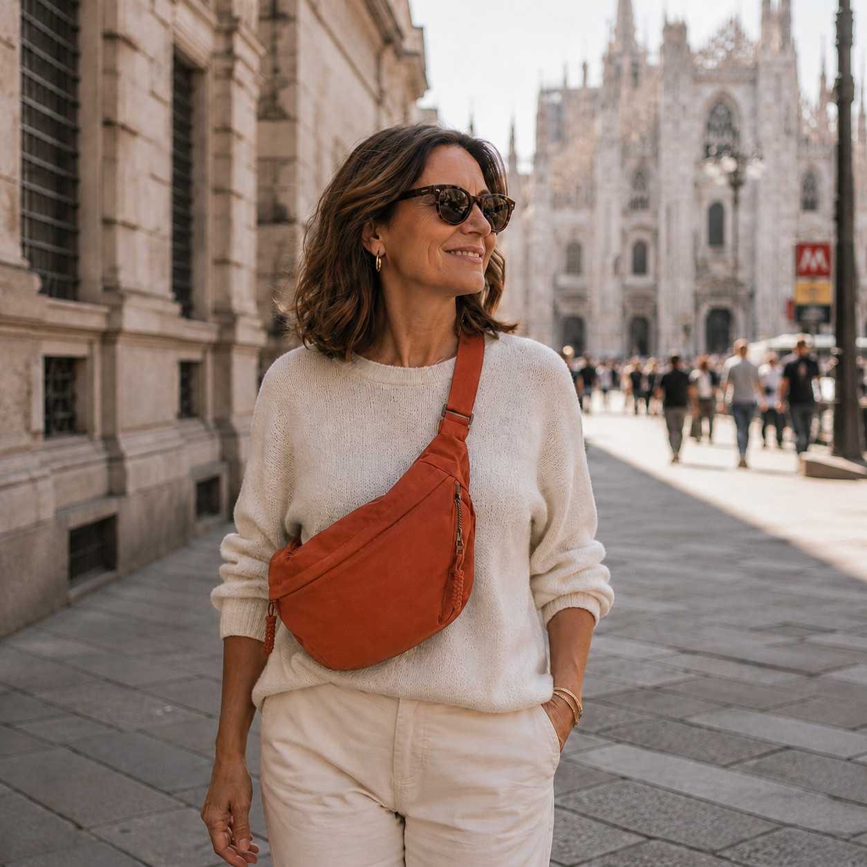 Bolsa Gioia de Hombro Naranja en Nylon — Viaestilo