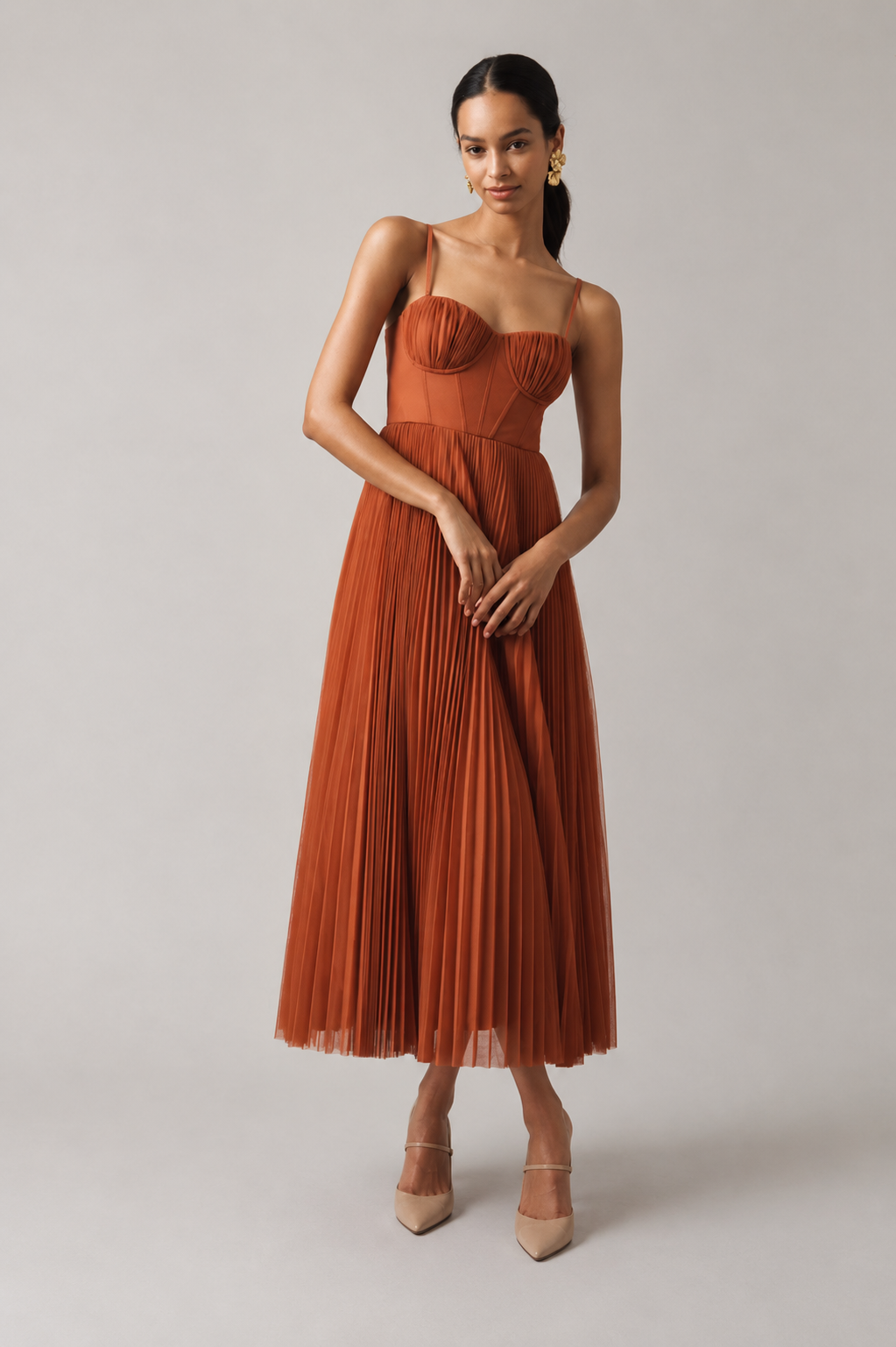 Vestido Midi Tamara con Corsé Estructurado — Viaestilo