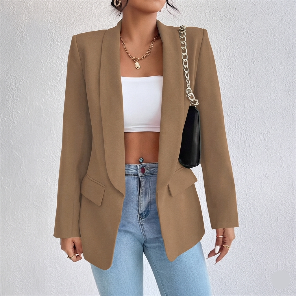 Saco con Solapa Chal y Botón Único — Viaestilo