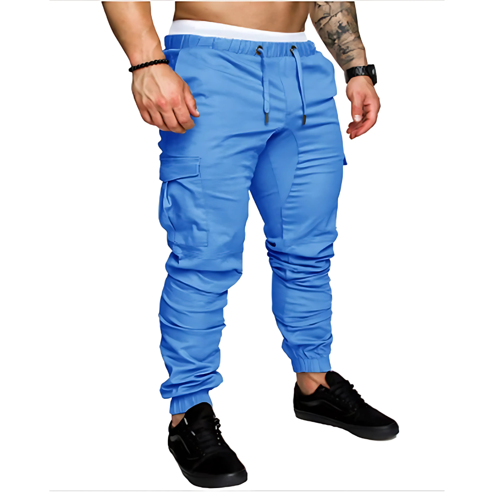 Pantalón Cargo Jogger con Bolsas y Corte Entubado — Viaestilo