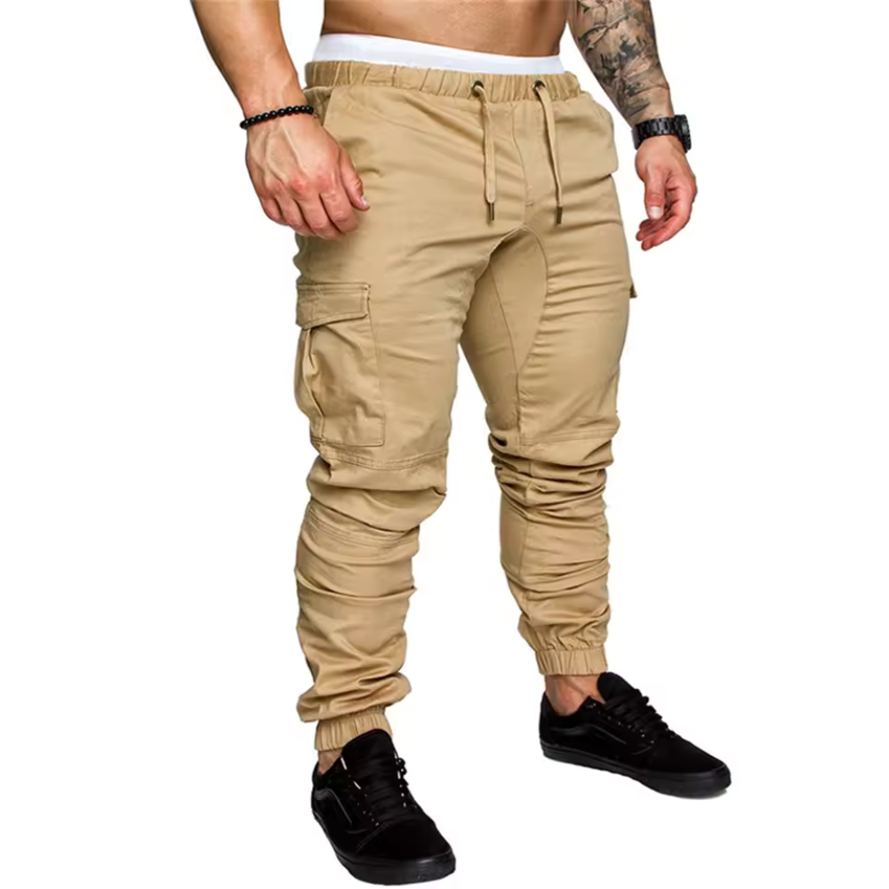 Pantalón Cargo Jogger con Bolsas y Corte Entubado — Viaestilo