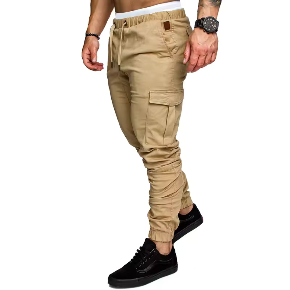 Pantalón Cargo Jogger con Bolsas y Corte Entubado — Viaestilo