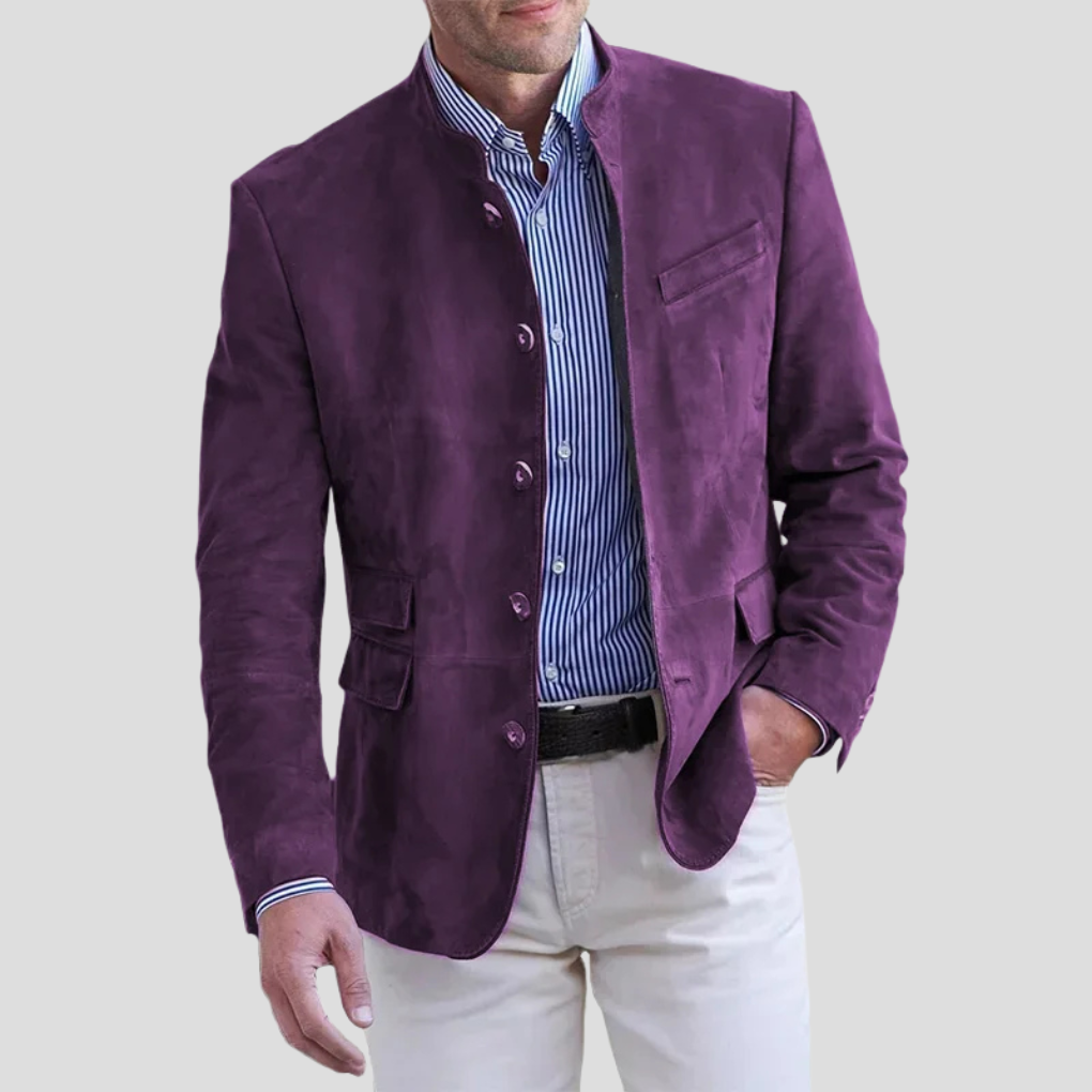 Saco Cuello Mao con Botonadura Frontal — Viaestilo