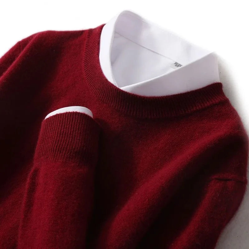 Suéter Cuello Redondo Mezcla de Cachemira — Viaestilo