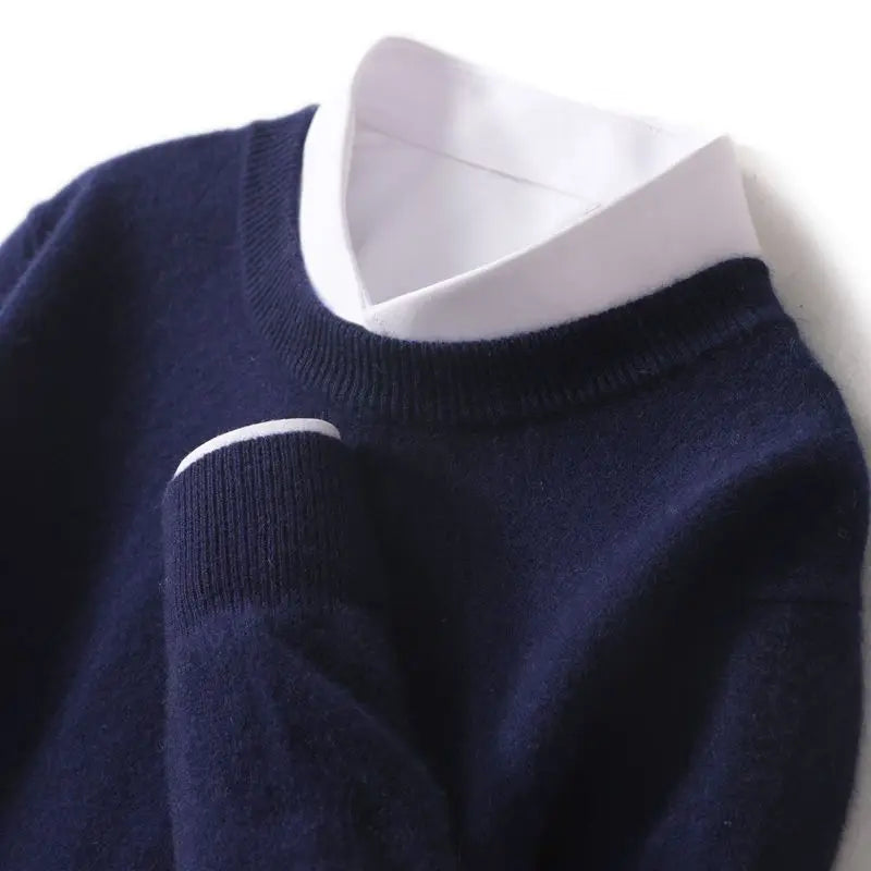 Suéter Cuello Redondo Mezcla de Cachemira — Viaestilo