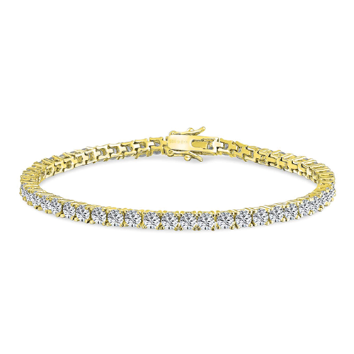 Pulsera Tennis de Plata 925 Dorada con Zirconias Blancas — Viaestilo