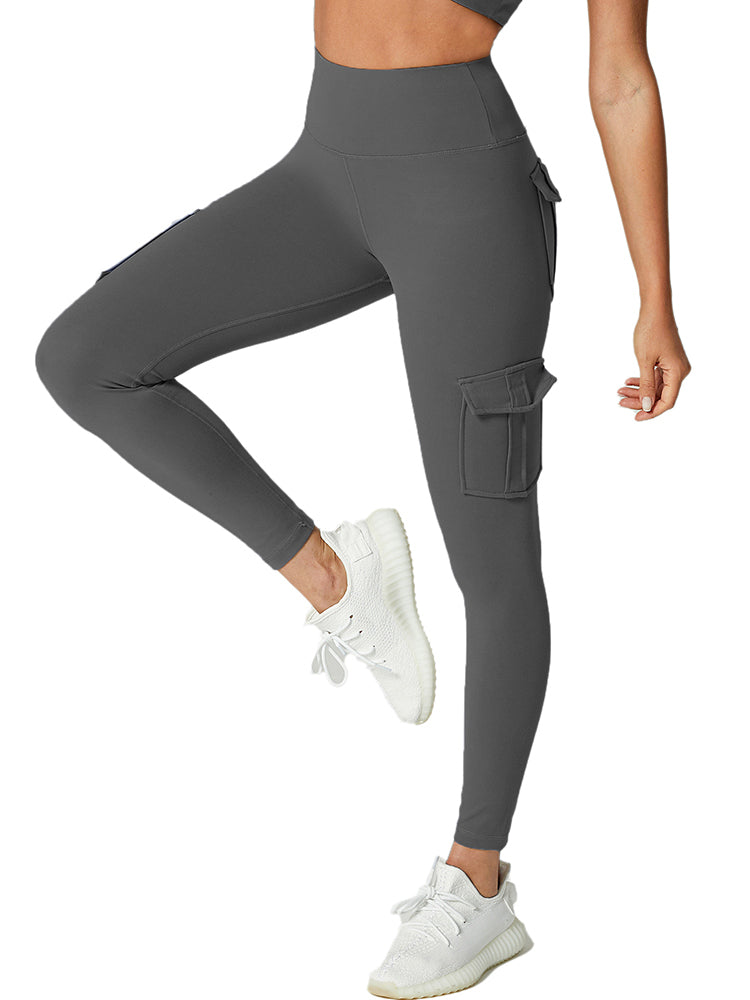 Leggings Cargo Cintura Alta con Bolsillos — Viaestilo