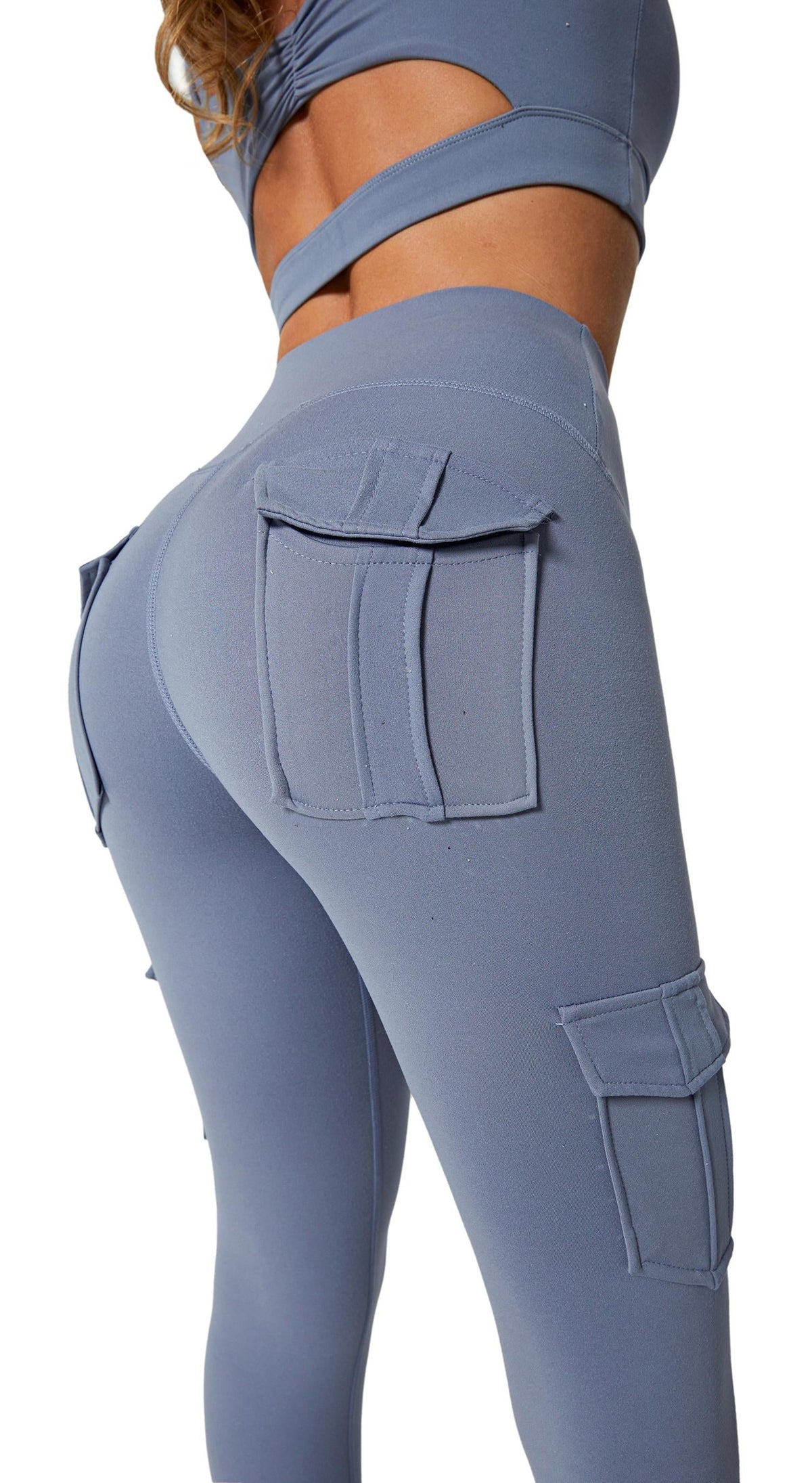 Leggings Cargo Cintura Alta con Bolsillos — Viaestilo