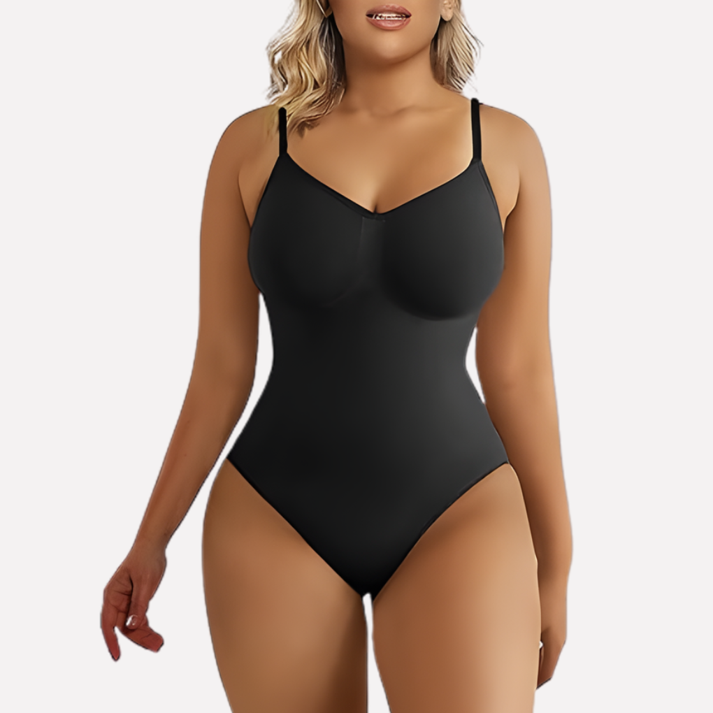 Bodysuit Escote en V con Tirantes Delgados — Viaestilo