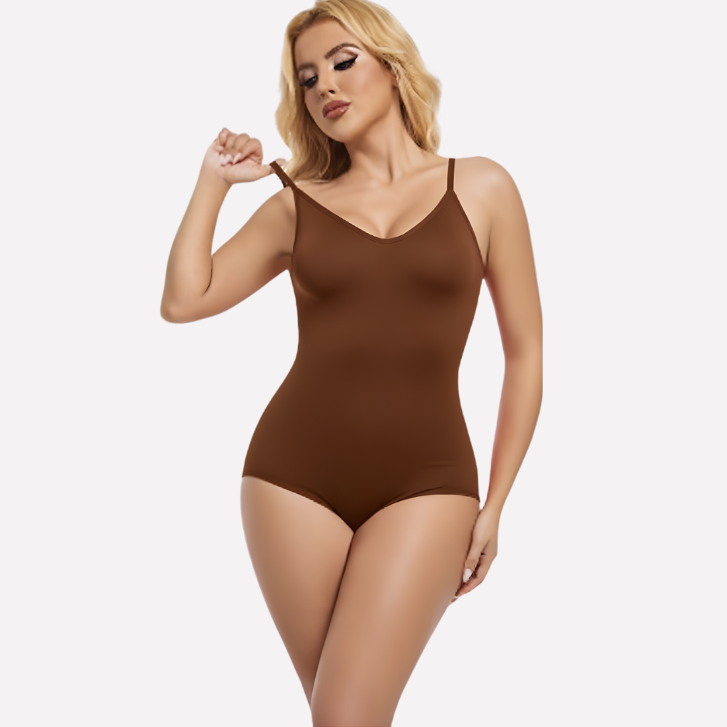 Bodysuit Escote en V con Tirantes Delgados — Viaestilo