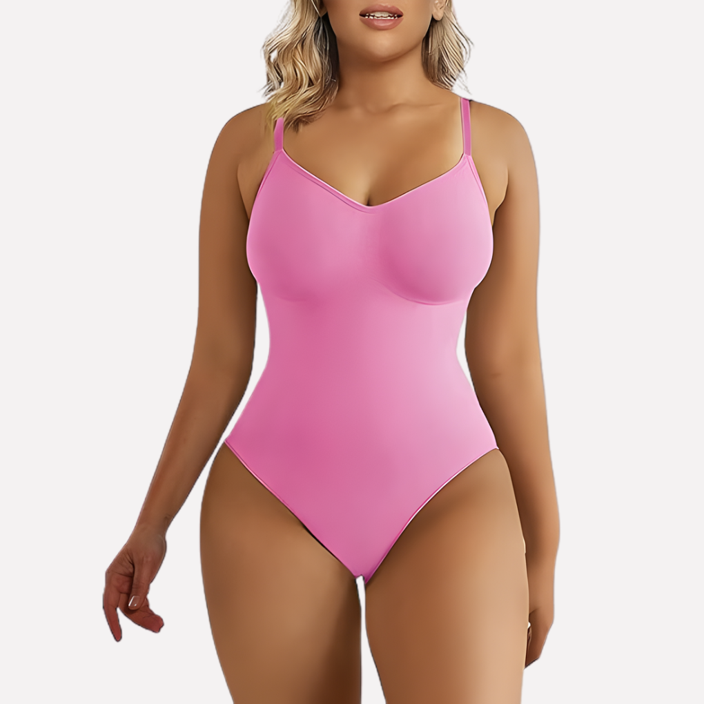 Bodysuit Escote en V con Tirantes Delgados — Viaestilo