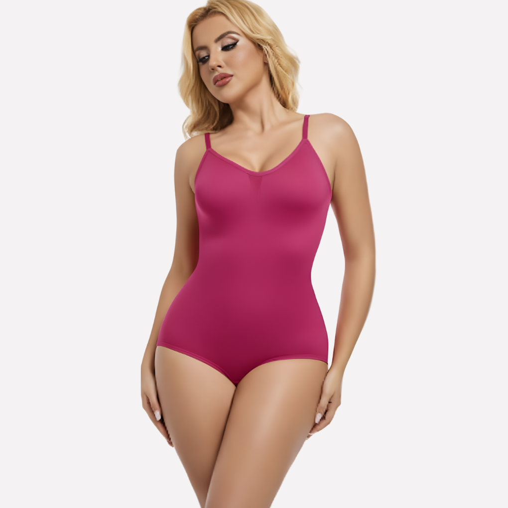Bodysuit Escote en V con Tirantes Delgados — Viaestilo