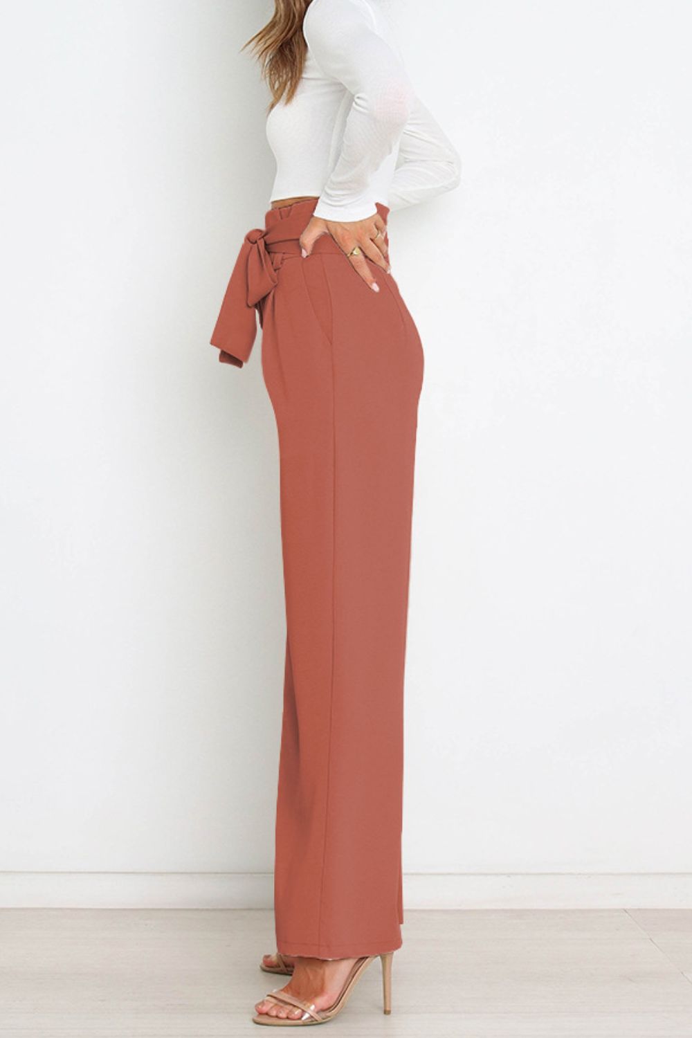 Pantalón Paperbag Cintura Alta con Moño — Viaestilo