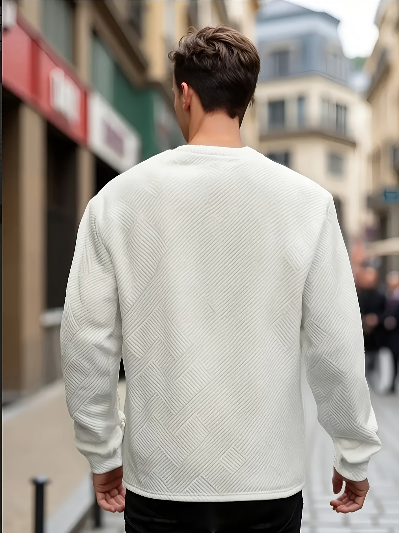 Sudadera Cuello Redondo Texturizada con Rib — Viaestilo