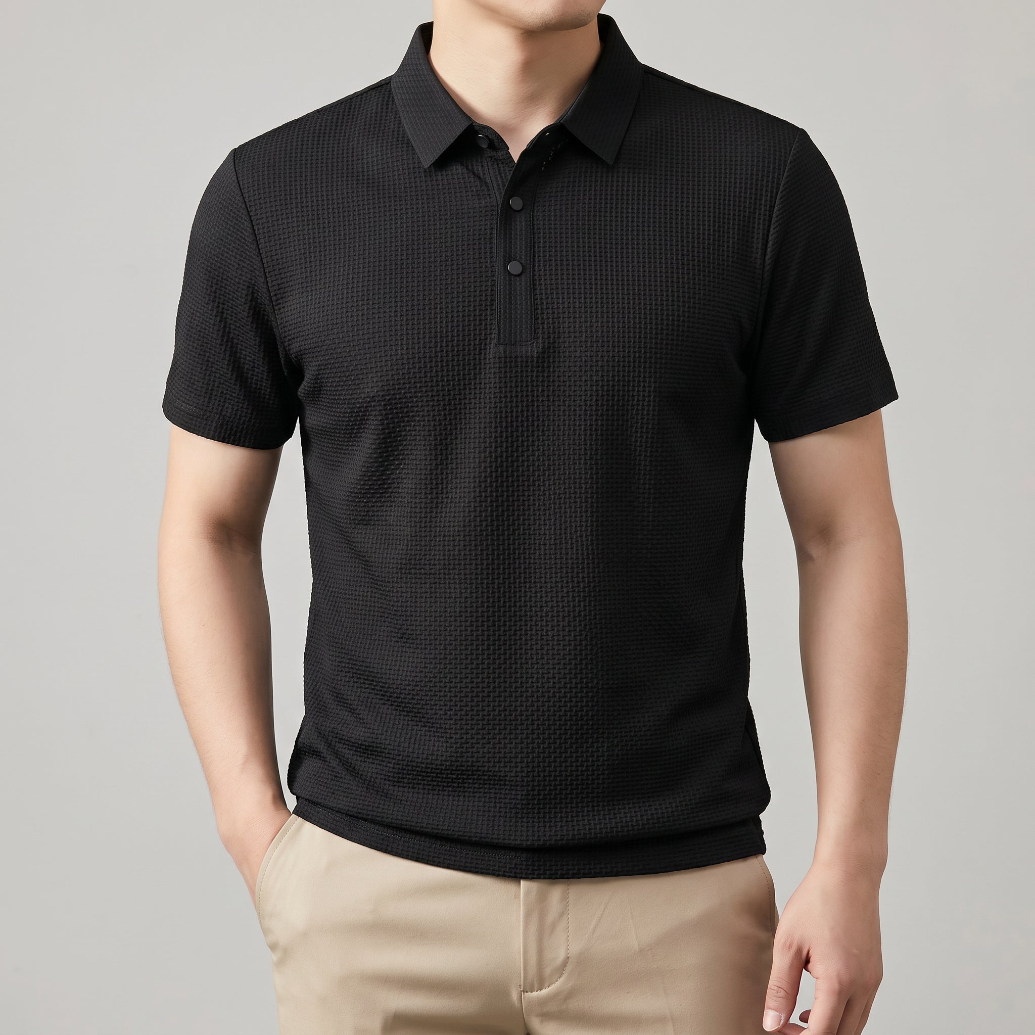 Playera Polo de Punto Waffle Ultraligera — Viaestilo