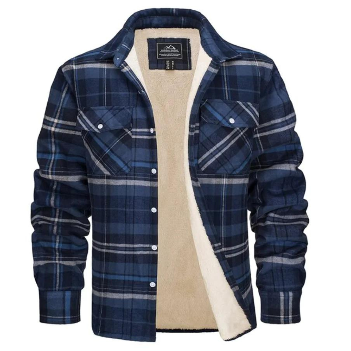 Camisa Chamarra de Franela con Forro Sherpa — Viaestilo