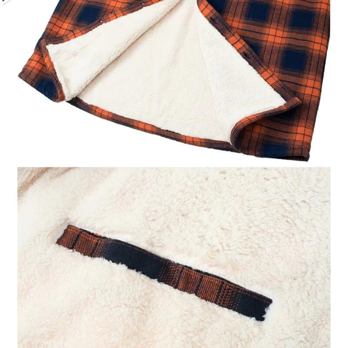 Camisa Chamarra de Franela con Forro Sherpa — Viaestilo