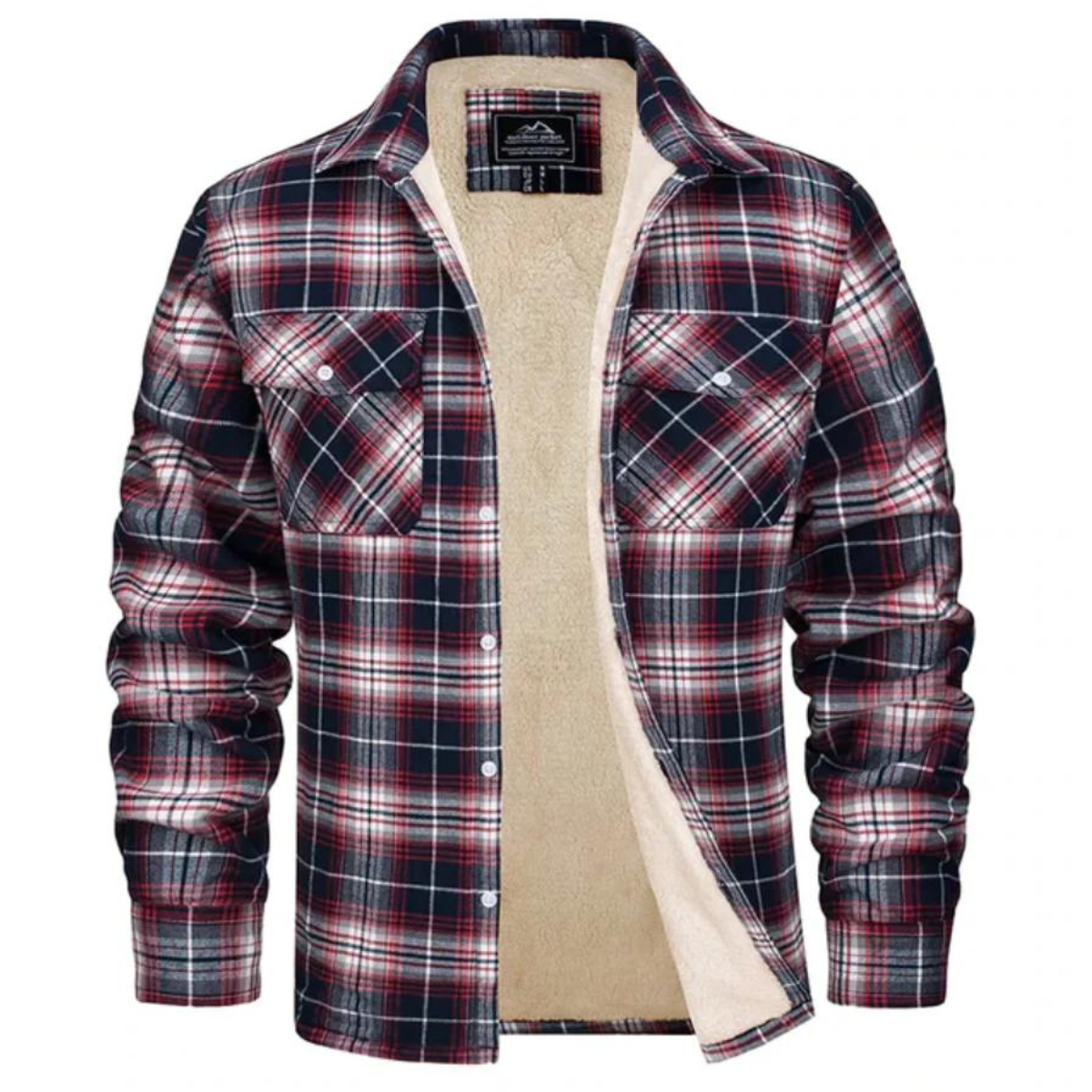 Camisa Chamarra de Franela con Forro Sherpa — Viaestilo