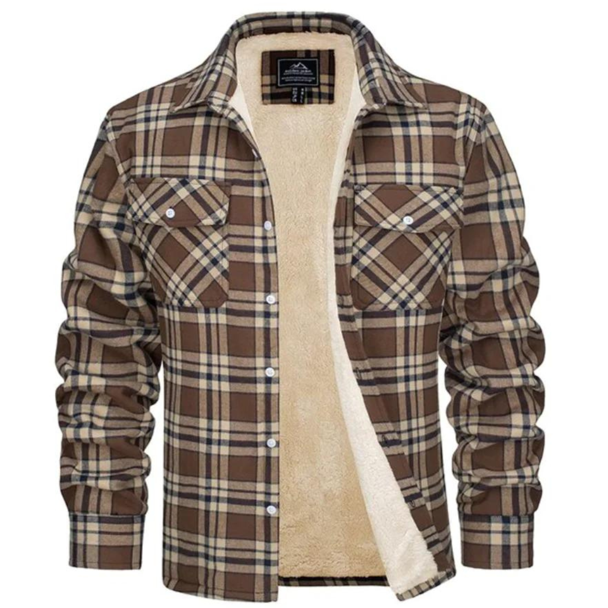 Camisa Chamarra de Franela con Forro Sherpa — Viaestilo