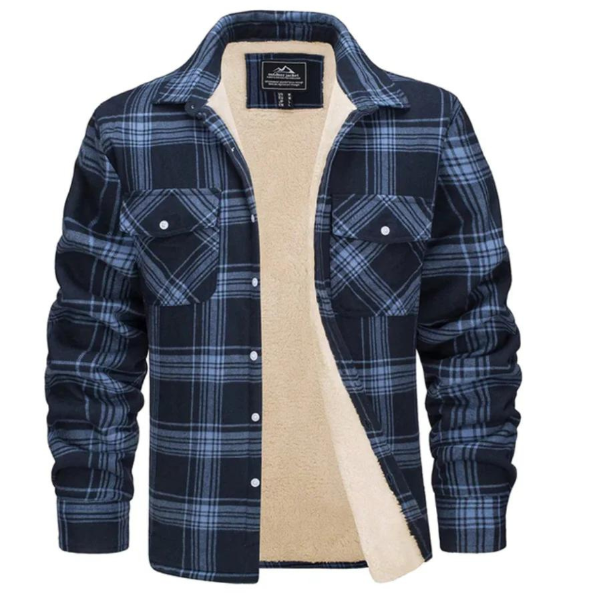 Camisa Chamarra de Franela con Forro Sherpa — Viaestilo