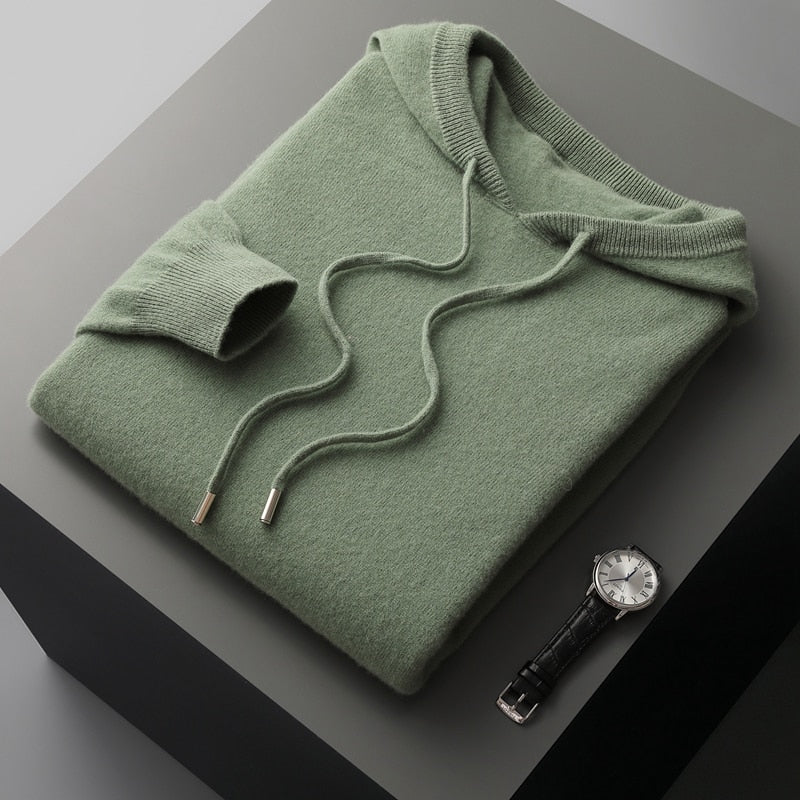 Sudadera de Lana Merino con Capucha — Viaestilo