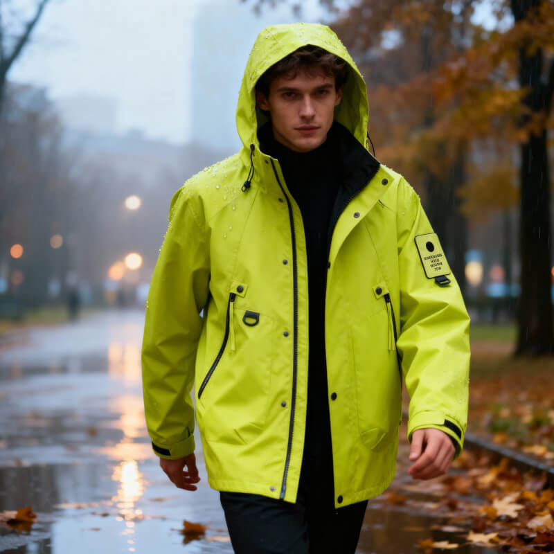 Chamarra Impermeable con Capucha y Bolsa al Pecho — Viaestilo