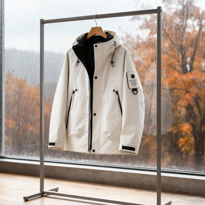 Chamarra Impermeable con Capucha y Bolsa al Pecho — Viaestilo