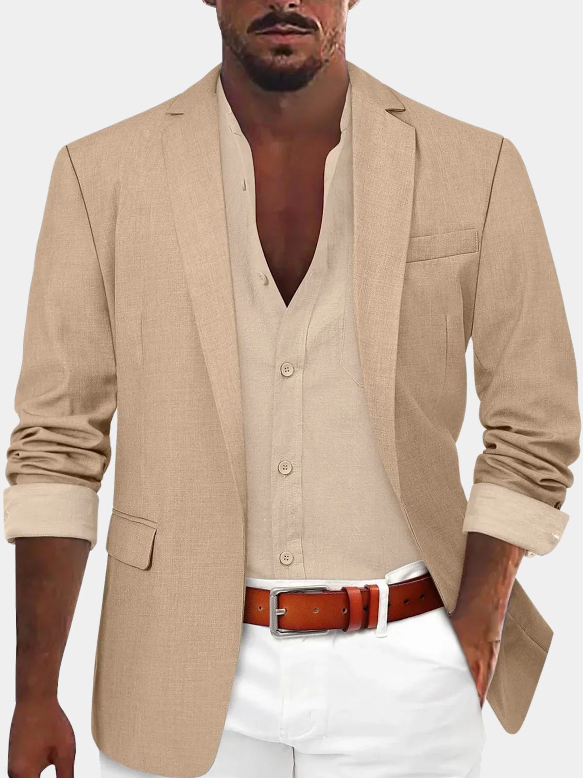 Saco Relajado Look Lino sin Forro — Viaestilo