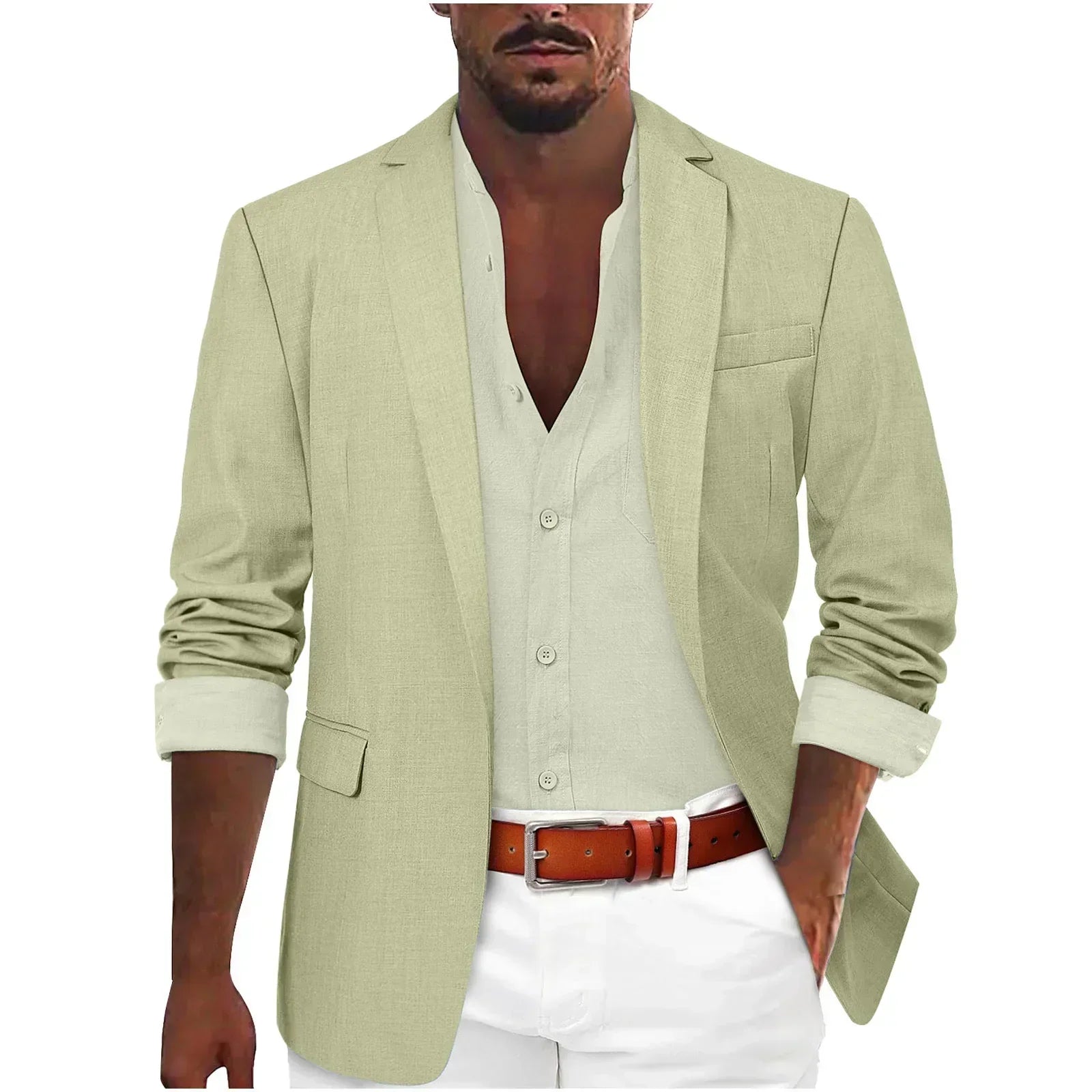 Saco Relajado Look Lino sin Forro — Viaestilo