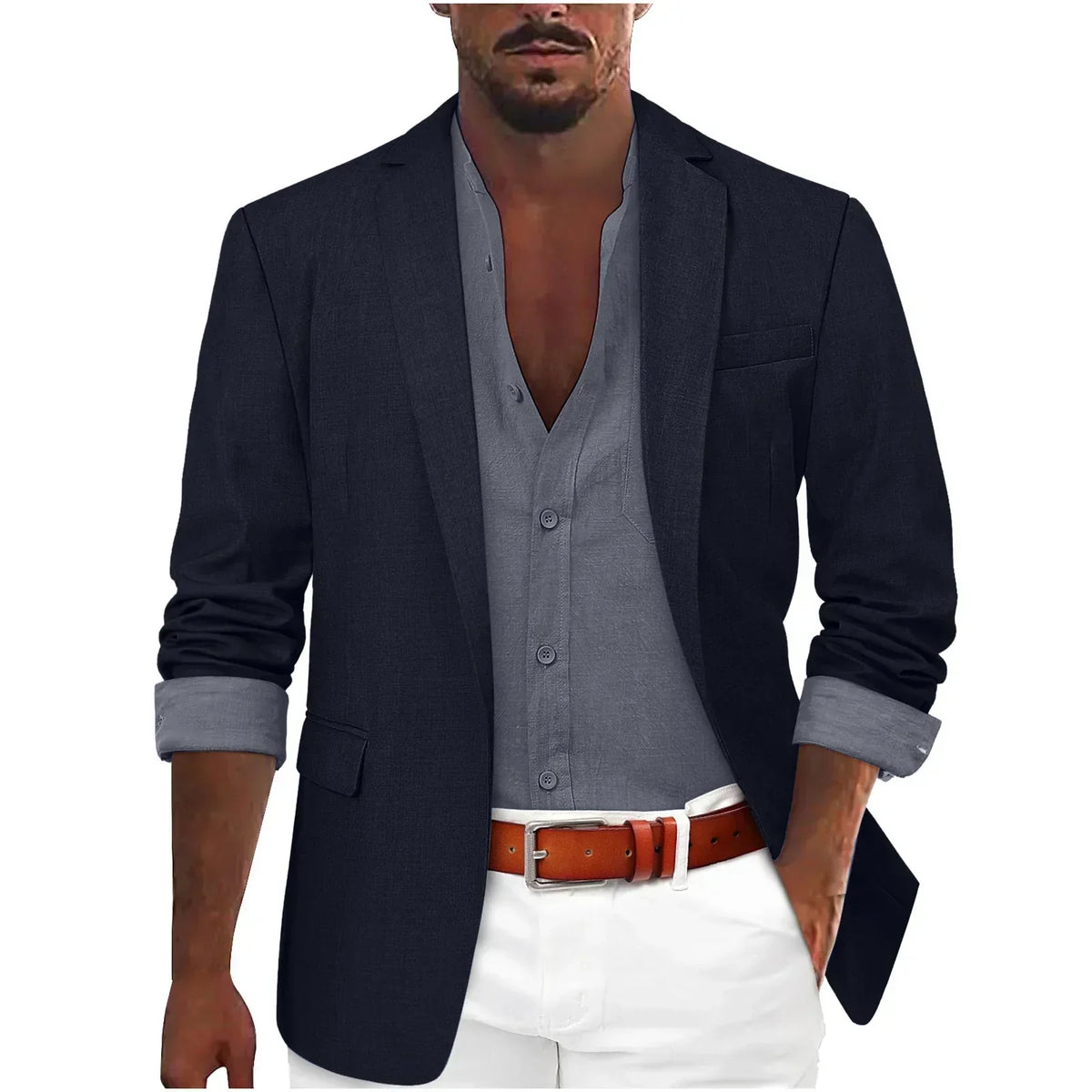 Saco Relajado Look Lino sin Forro — Viaestilo