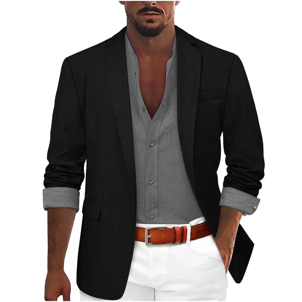 Saco Relajado Look Lino sin Forro — Viaestilo
