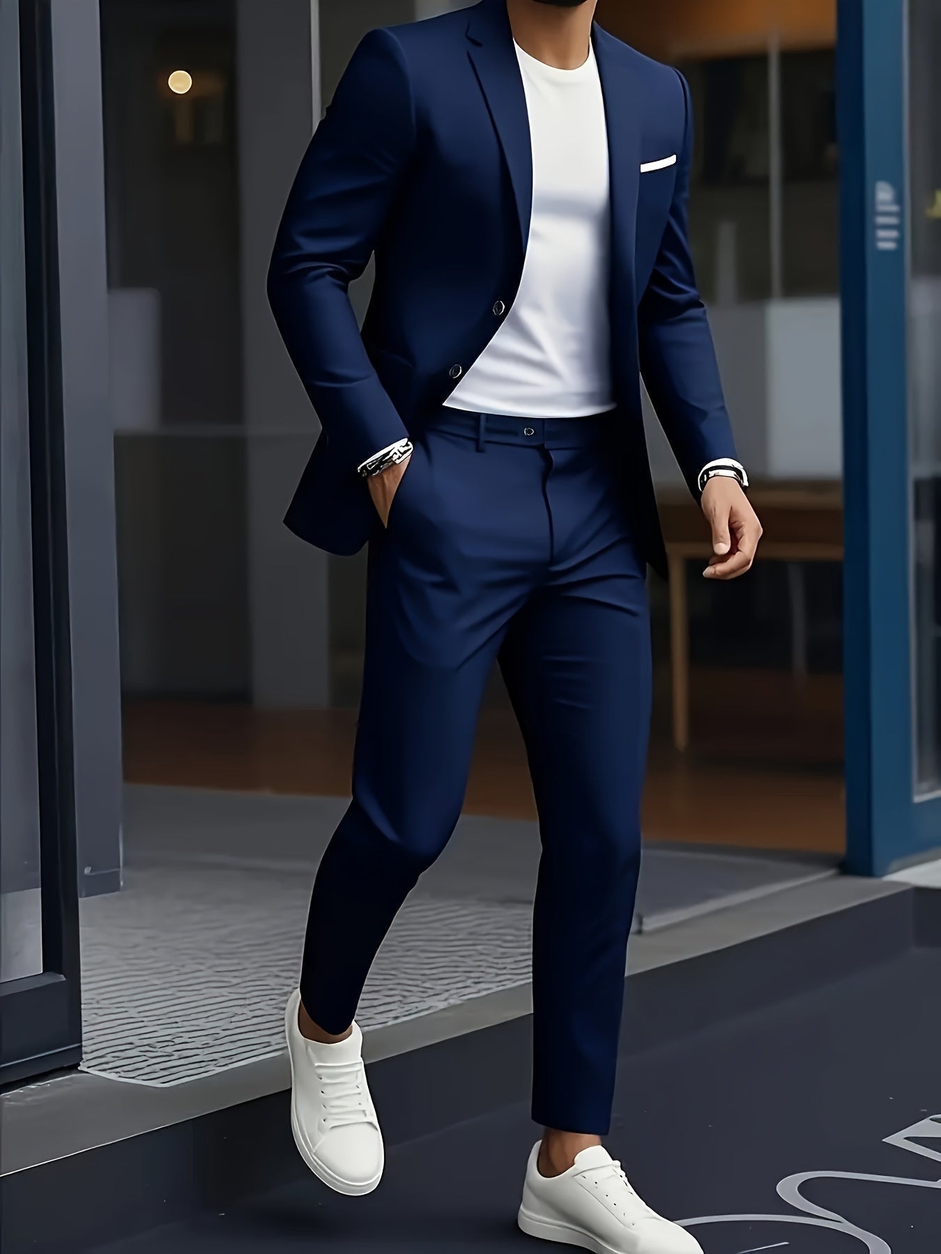 Traje Dos Piezas Slim con Solapa de Muesca — Viaestilo