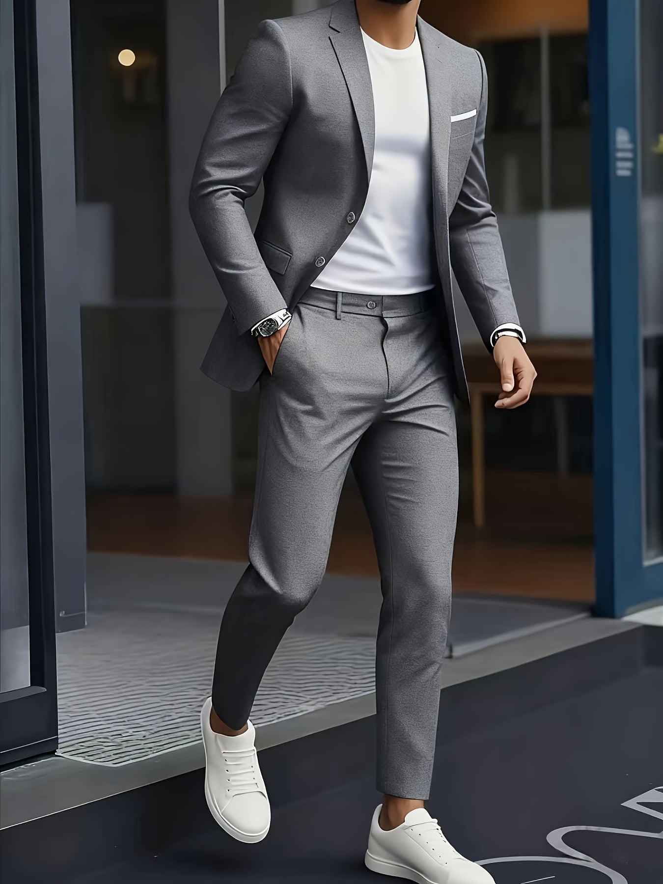 Traje Dos Piezas Slim con Solapa de Muesca — Viaestilo