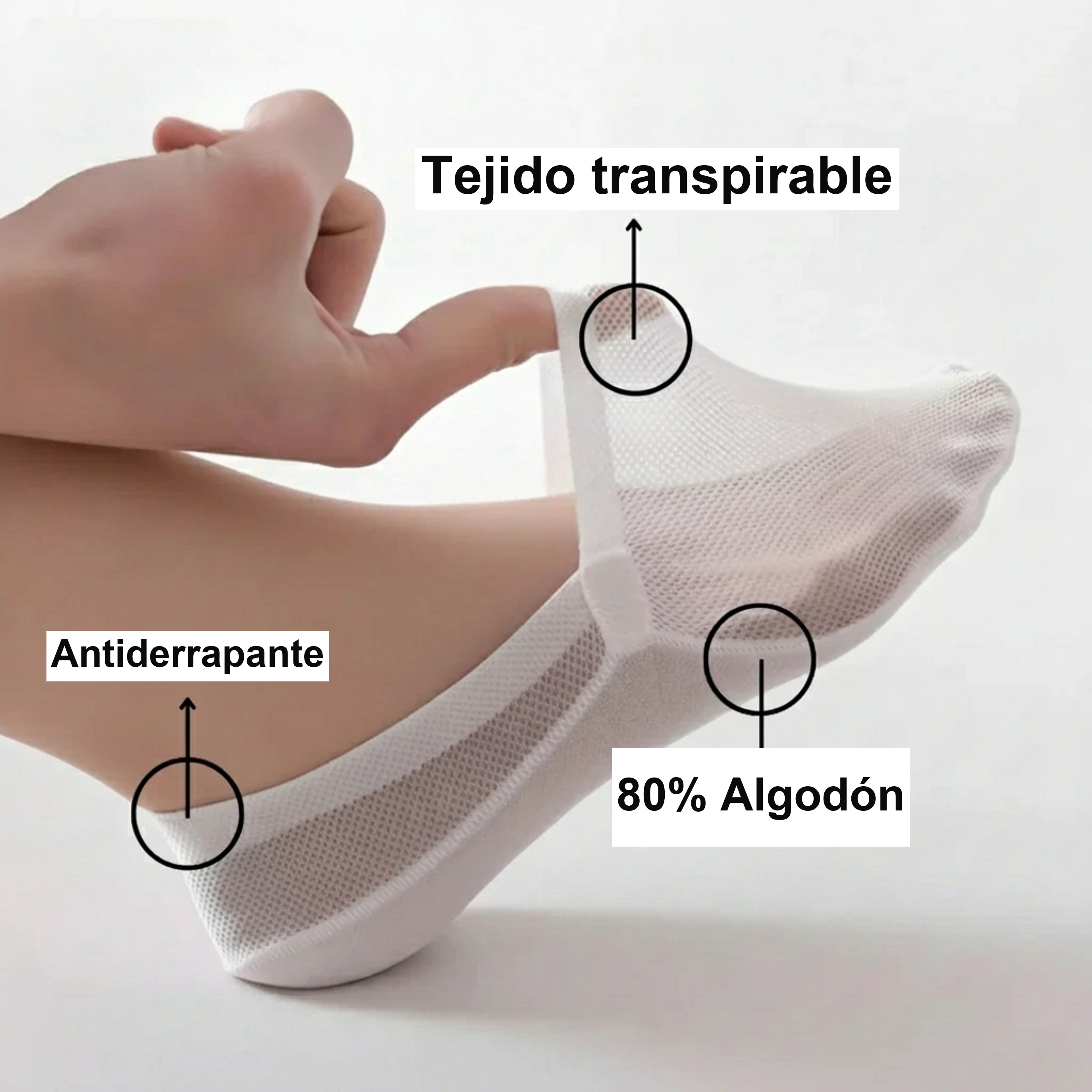 Calcetines Invisibles Vessa con Talón Antideslizante — Viaestilo