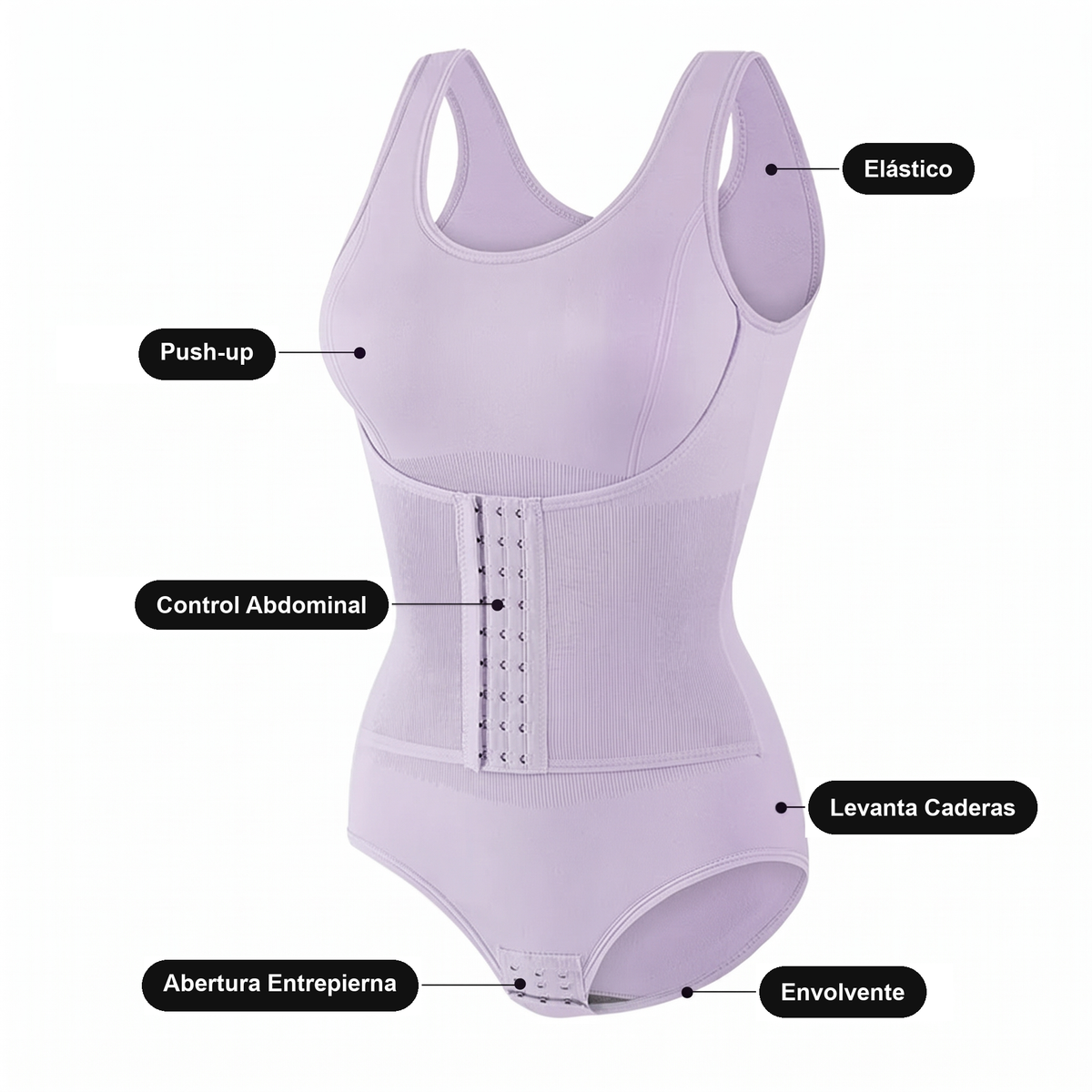 Body Moldeador Fiamma con Faja y Cierre Lateral — Viaestilo