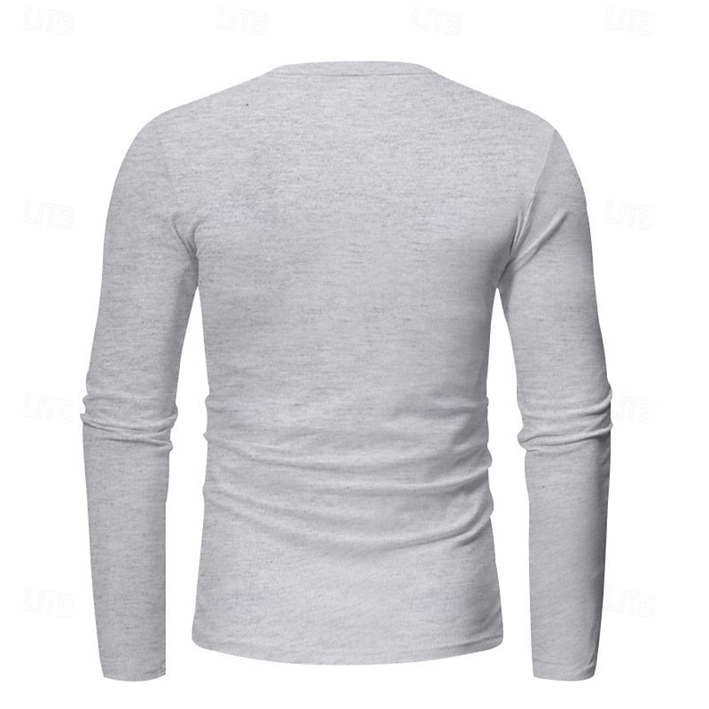 Playera Henley Manga Larga de Punto Liso — Viaestilo