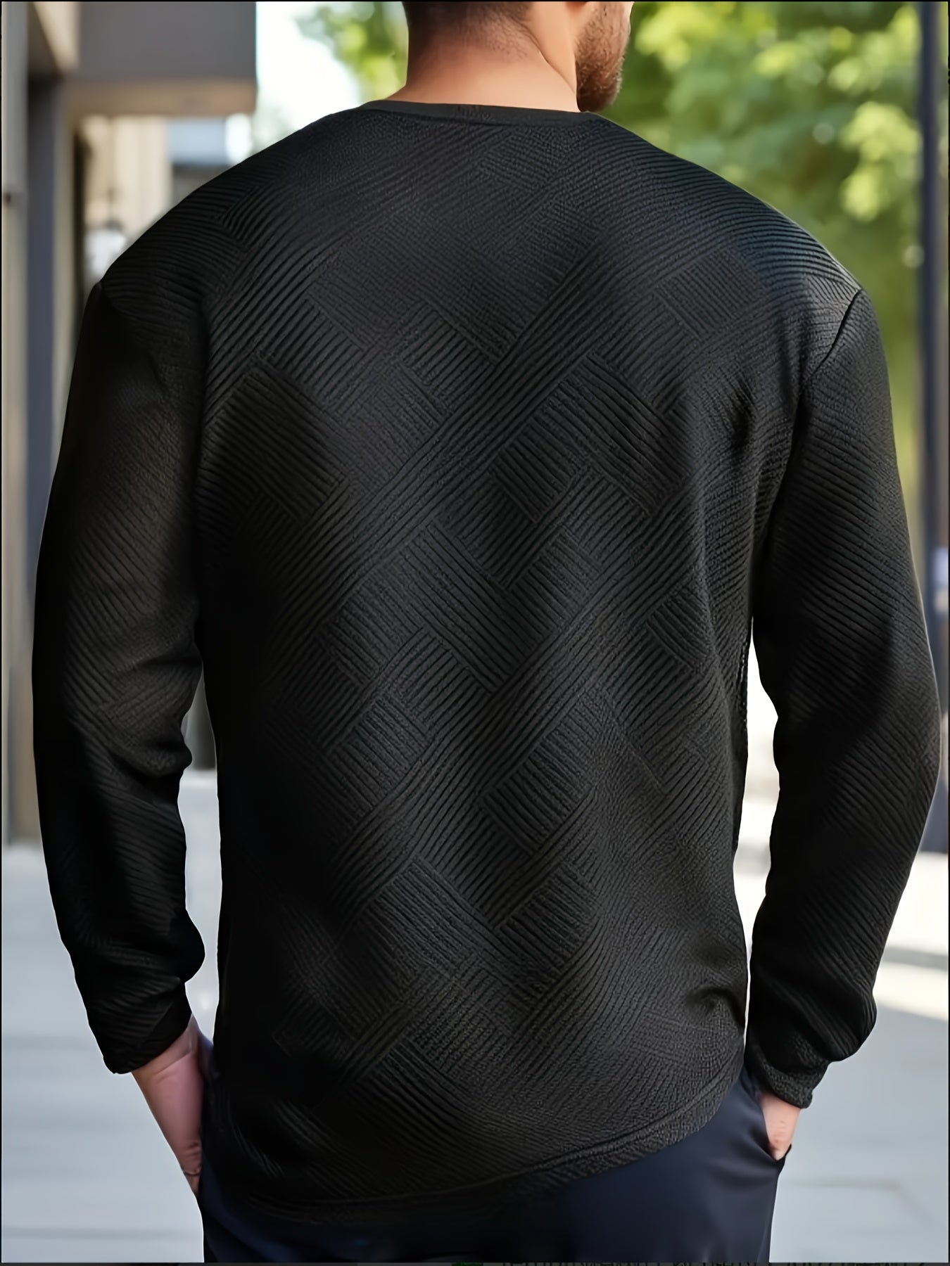 Sudadera Cuello Redondo Texturizada con Rib — Viaestilo