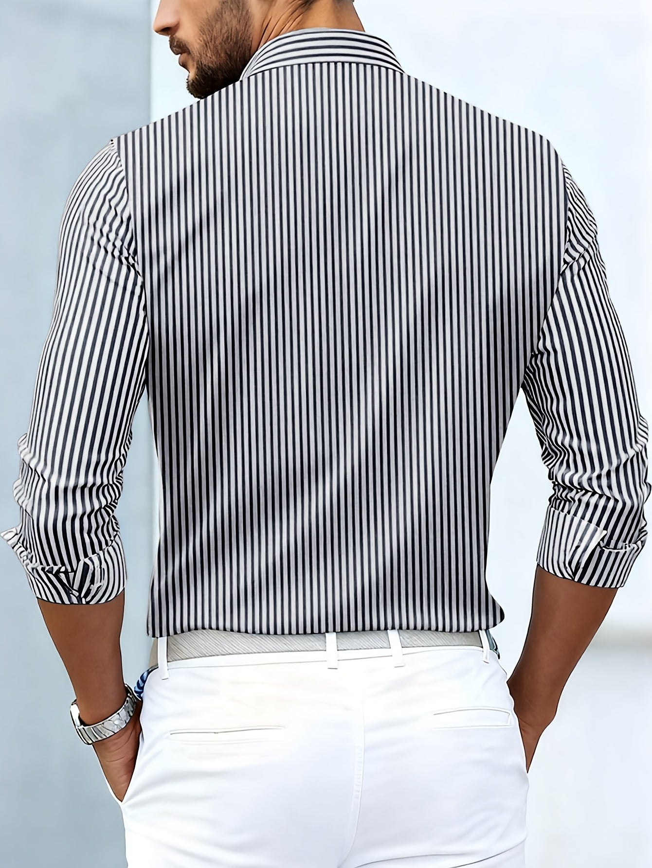 Camisa Emerson de Rayas Vintage Manga Larga — Viaestilo