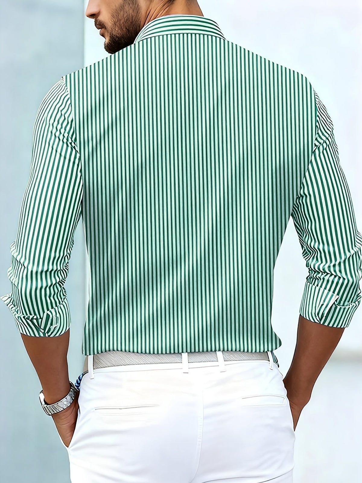 Camisa Emerson de Rayas Vintage Manga Larga — Viaestilo