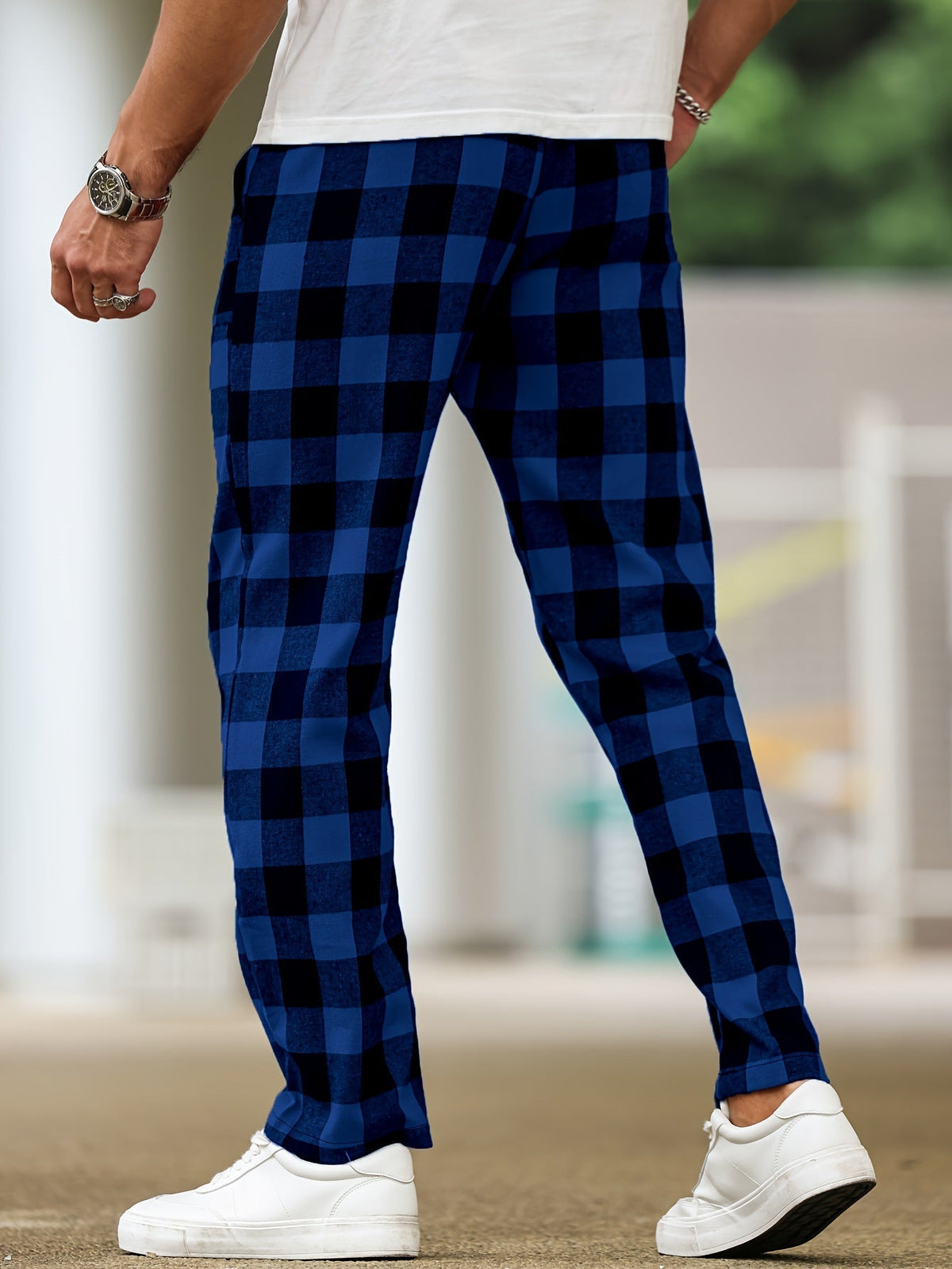 Pantalón de Descanso a Cuadros con Resorte — Viaestilo