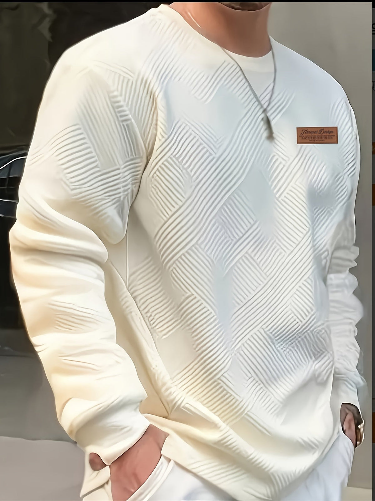 Sudadera Cuello Redondo Texturizada con Rib — Viaestilo