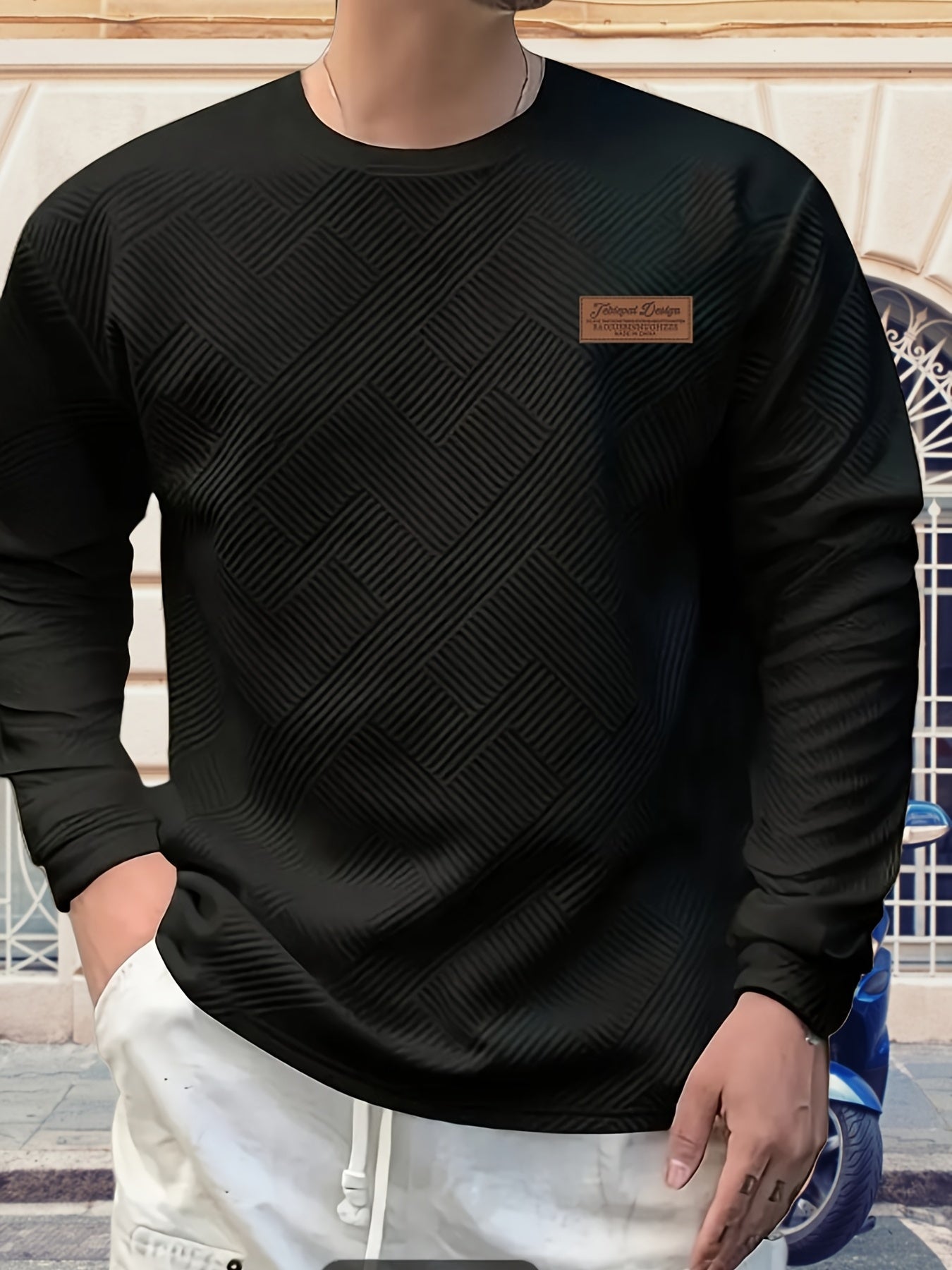 Sudadera Cuello Redondo Texturizada con Rib — Viaestilo