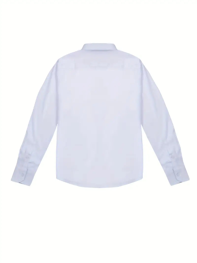 Camisa Manga Larga Slim con Cuello y Puños en Contraste — Viaestilo