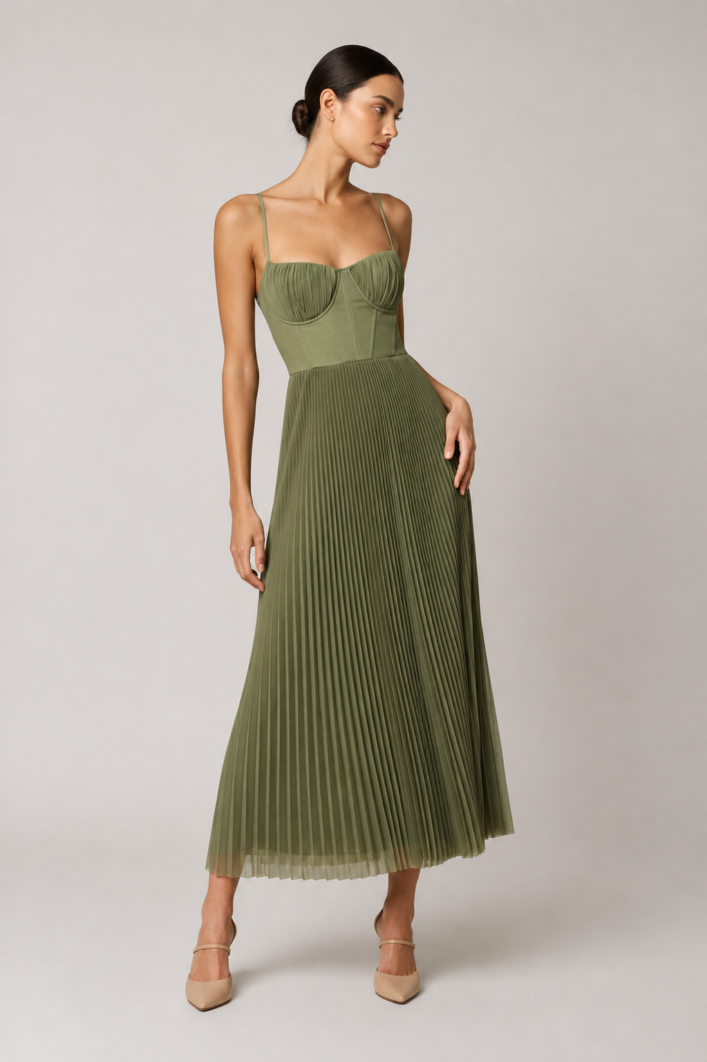 Vestido Midi Tamara con Corsé Estructurado — Viaestilo