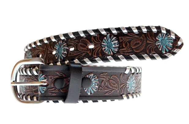 Cinturón de Piel El Charro con Hebilla Grabada — Viaestilo