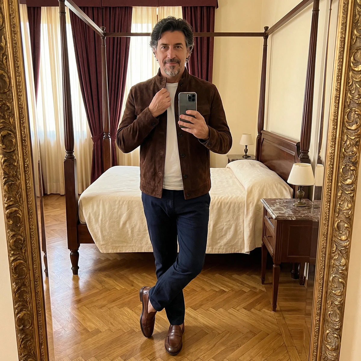 Chamarra de Ante con Bolsas de Parche — Viaestilo